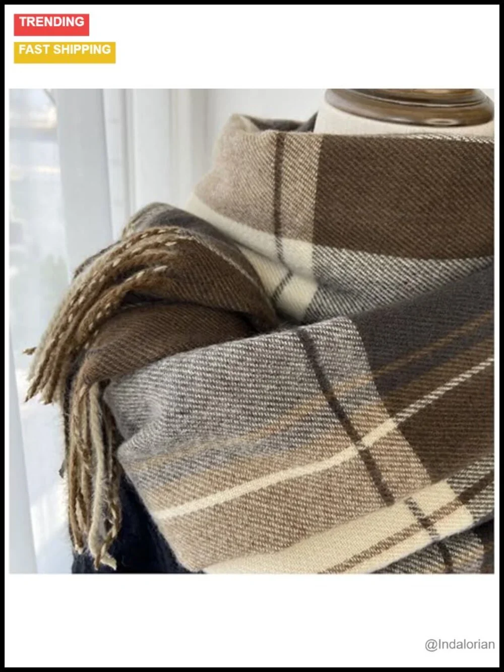 Scottish Tartan Plaid Soft Warm Winter Scarf Shawl Wrap with Fringes